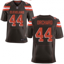 Men's Nike Cleveland Browns #44 Nate Orchard Elite Brown Team Color NFL Jersey