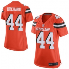 Women's Nike Cleveland Browns #44 Nate Orchard Game Orange Alternate NFL Jersey