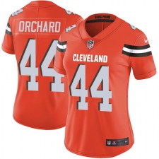 Women's Nike Cleveland Browns #44 Nate Orchard Orange Alternate Vapor Untouchable Limited Player NFL Jersey
