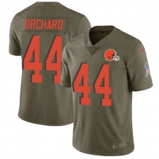 Youth Nike Cleveland Browns #44 Nate Orchard Limited Olive 2017 Salute to Service NFL Jersey