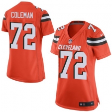 Women's Nike Cleveland Browns #72 Shon Coleman Game Orange Alternate NFL Jersey