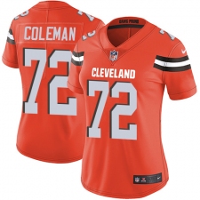 Women's Nike Cleveland Browns #72 Shon Coleman Orange Alternate Vapor Untouchable Limited Player NFL Jersey
