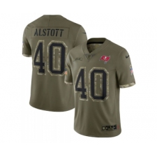 Men's Tampa Bay Buccaneers #40 Mike Alstott 2022 Olive Salute To Service Limited Stitched Jersey