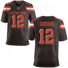 Men's Nike Cleveland Browns #12 Josh Gordon Elite Brown Team Color NFL Jersey
