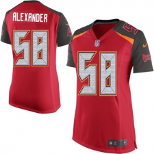 Women's Nike Tampa Bay Buccaneers #58 Kwon Alexander Game Red Team Color NFL Jersey