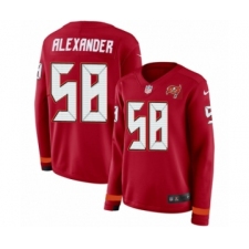 Women's Nike Tampa Bay Buccaneers #58 Kwon Alexander Limited Red Therma Long Sleeve NFL Jersey