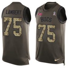 Men's Nike Tampa Bay Buccaneers #75 Davonte Lambert Limited Green Salute to Service Tank Top NFL Jersey