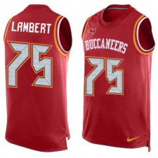 Men's Nike Tampa Bay Buccaneers #75 Davonte Lambert Limited Red Player Name & Number Tank Top NFL Jersey