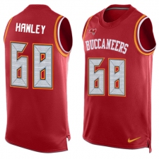Men's Nike Tampa Bay Buccaneers #68 Joe Hawley Limited Red Player Name & Number Tank Top NFL Jersey