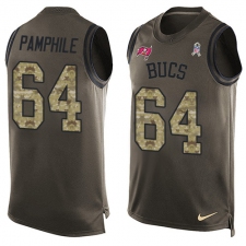 Men's Nike Tampa Bay Buccaneers #64 Kevin Pamphile Limited Green Salute to Service Tank Top NFL Jersey