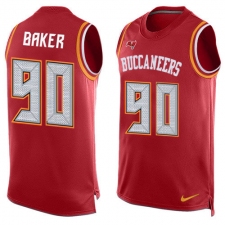 Men's Nike Tampa Bay Buccaneers #90 Chris Baker Limited Red Player Name & Number Tank Top NFL Jersey