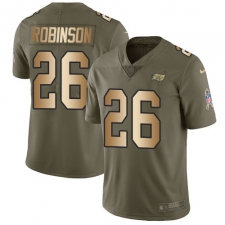 Men's Nike Tampa Bay Buccaneers #26 Josh Robinson Limited Olive/Gold 2017 Salute to Service NFL Jersey