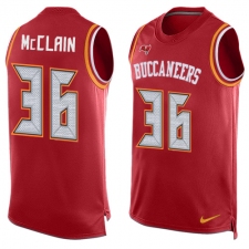 Men's Nike Tampa Bay Buccaneers #36 Robert McClain Limited Red Player Name & Number Tank Top NFL Jersey