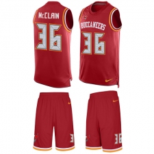 Men's Nike Tampa Bay Buccaneers #36 Robert McClain Limited Red Tank Top Suit NFL Jersey
