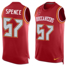 Men's Nike Tampa Bay Buccaneers #57 Noah Spence Limited Red Player Name & Number Tank Top NFL Jersey