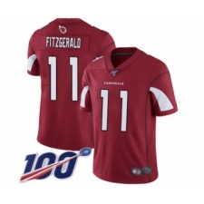 Men's Arizona Cardinals #11 Larry Fitzgerald Red Team Color Vapor Untouchable Limited Player 100th Season Football Jersey