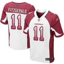 Men's Nike Arizona Cardinals #11 Larry Fitzgerald Elite White Road Drift Fashion NFL Jersey