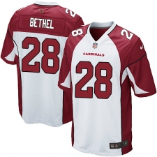 Men's Nike Arizona Cardinals #28 Justin Bethel Game White NFL Jersey