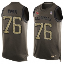 Men's Nike Arizona Cardinals #76 Mike Iupati Limited Green Salute to Service Tank Top NFL Jersey