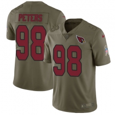 Youth Nike Arizona Cardinals #98 Corey Peters Limited Olive 2017 Salute to Service NFL Jersey