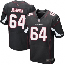 Men's Nike Arizona Cardinals #64 Dorian Johnson Elite Black Alternate NFL Jersey
