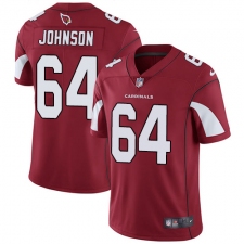 Men's Nike Arizona Cardinals #64 Dorian Johnson Red Team Color Vapor Untouchable Limited Player NFL Jersey