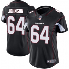 Women's Nike Arizona Cardinals #64 Dorian Johnson Black Alternate Vapor Untouchable Limited Player NFL Jersey
