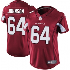 Women's Nike Arizona Cardinals #64 Dorian Johnson Elite Red Team Color NFL Jersey