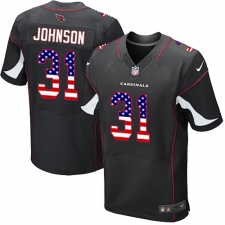 Men's Nike Arizona Cardinals #31 David Johnson Elite Black Alternate USA Flag Fashion NFL Jersey