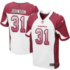 Men's Nike Arizona Cardinals #31 David Johnson Elite White Road Drift Fashion NFL Jersey