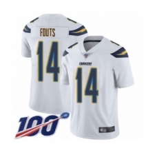Men's Los Angeles Chargers #14 Dan Fouts White Vapor Untouchable Limited Player 100th Season Football Jersey