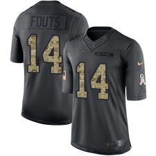 Men's Nike Los Angeles Chargers #14 Dan Fouts Limited Black 2016 Salute to Service NFL Jersey