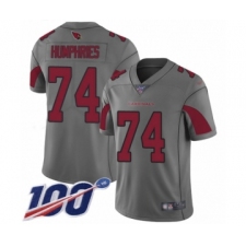 Men's Arizona Cardinals #74 D.J. Humphries Limited Silver Inverted Legend 100th Season Football Jersey
