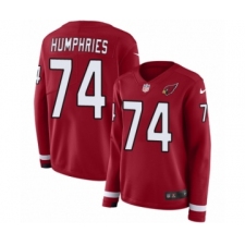Women's Nike Arizona Cardinals #74 D.J. Humphries Limited Red Therma Long Sleeve NFL Jersey