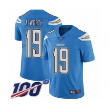 Men's Los Angeles Chargers #19 Lance Alworth Electric Blue Alternate Vapor Untouchable Limited Player 100th Season Football Jersey