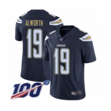 Men's Los Angeles Chargers #19 Lance Alworth Navy Blue Team Color Vapor Untouchable Limited Player 100th Season Football Jersey