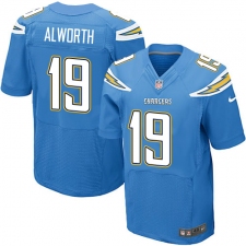 Men's Nike Los Angeles Chargers #19 Lance Alworth Elite Electric Blue Alternate NFL Jersey