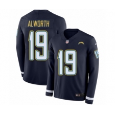 Men's Nike Los Angeles Chargers #19 Lance Alworth Limited Navy Blue Therma Long Sleeve NFL Jersey