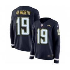 Women's Nike Los Angeles Chargers #19 Lance Alworth Limited Navy Blue Therma Long Sleeve NFL Jersey