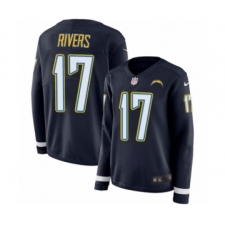 Women's Nike Los Angeles Chargers #17 Philip Rivers Limited Navy Blue Therma Long Sleeve NFL Jersey