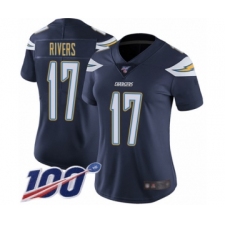 Women's Nike Los Angeles Chargers #17 Philip Rivers Navy Blue Team Color Vapor Untouchable Limited Player 100th Season NFL Jersey