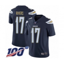 Youth Nike Los Angeles Chargers #17 Philip Rivers Navy Blue Team Color Vapor Untouchable Limited Player 100th Season NFL Jersey