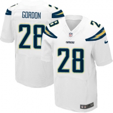 Men's Nike Los Angeles Chargers #28 Melvin Gordon Elite White NFL Jersey