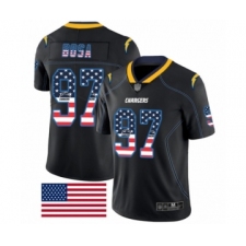 Men's Los Angeles Chargers #97 Joey Bosa Limited Black Rush USA Flag Football Jersey