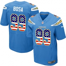 Men's Nike Los Angeles Chargers #99 Joey Bosa Elite Electric Blue Alternate USA Flag Fashion NFL Jersey