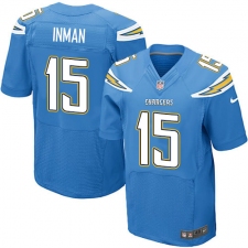 Men's Nike Los Angeles Chargers #15 Dontrelle Inman Elite Electric Blue Alternate NFL Jersey