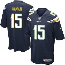 Men's Nike Los Angeles Chargers #15 Dontrelle Inman Game Navy Blue Team Color NFL Jersey