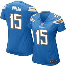 Women's Nike Los Angeles Chargers #15 Dontrelle Inman Game Electric Blue Alternate NFL Jersey