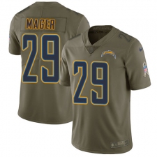 Men's Nike Los Angeles Chargers #29 Craig Mager Limited Olive 2017 Salute to Service NFL Jersey