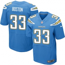 Men's Nike Los Angeles Chargers #33 Tre Boston Elite Electric Blue Alternate NFL Jersey